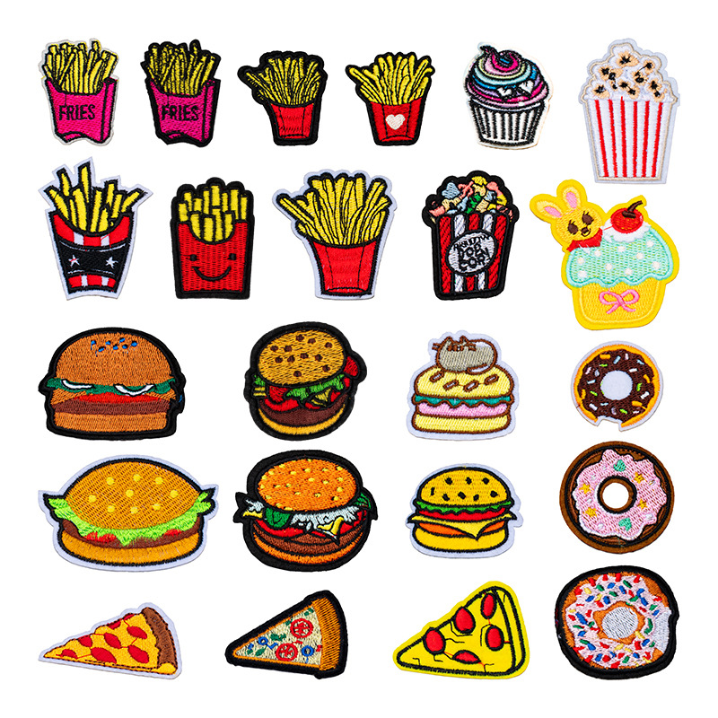 Food Snacks Pictures - Naszywki z aplikacjami z haftowanego materiału