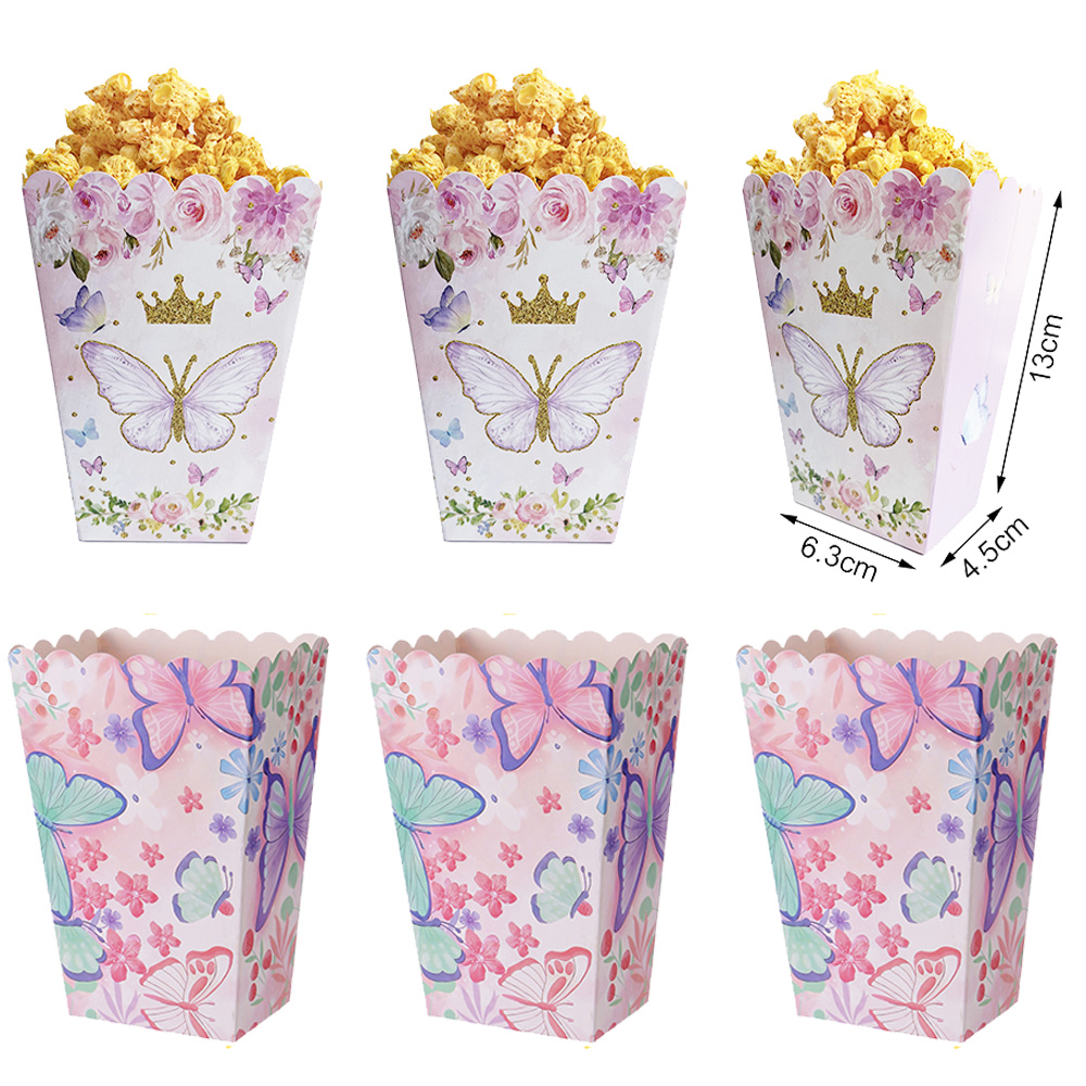 Food Snacks For Kids - 6/12/24/30szt Pudełko na popcorn Butterfly Pudełko