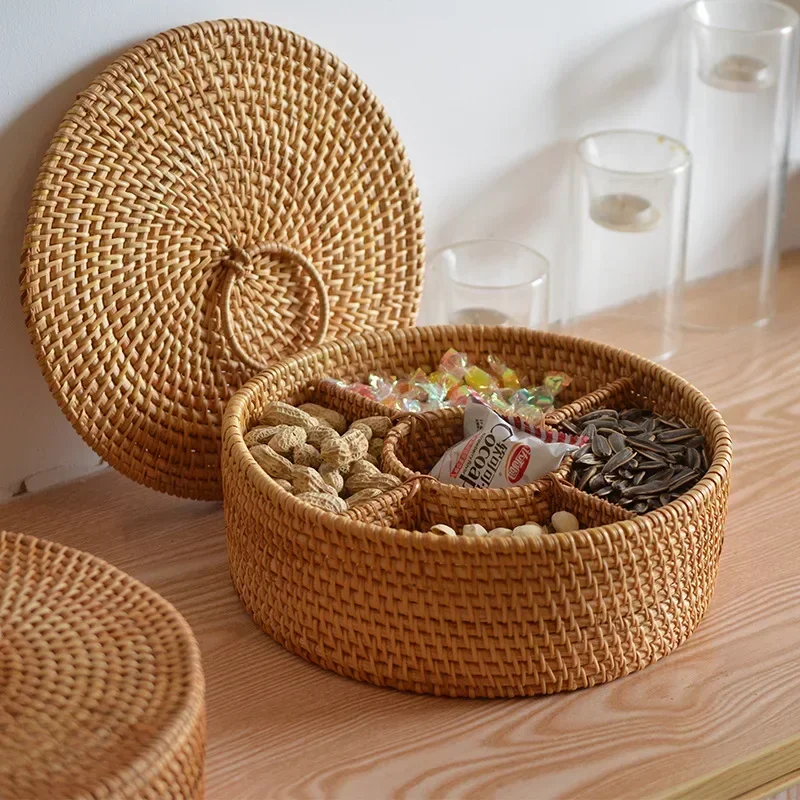 Food Snacks Basket - Naturalne pudełko z rattanu z 5
