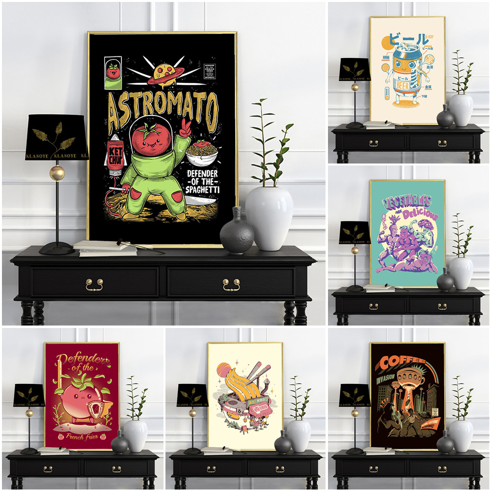 Food Snacks Pictures - Zabawny Plakat Jedzenie Owoce Napój Uroczy