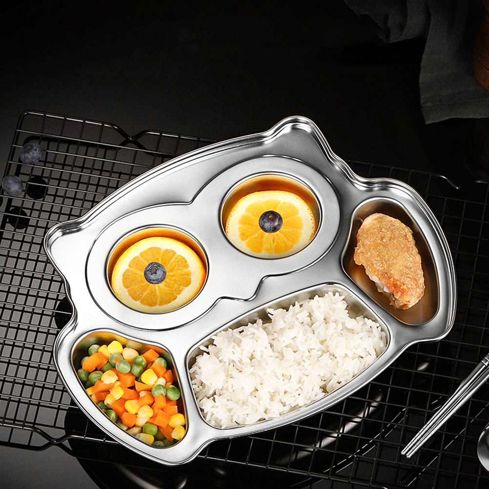 Food Snacks For Kids - 2 szt. Talerze ze stali nierdzewnej