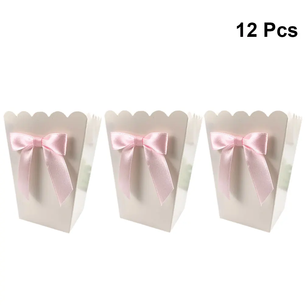 12szt Różowa kokardka Pudełko  – Food Snacks For Baby Shower recenzja i cena