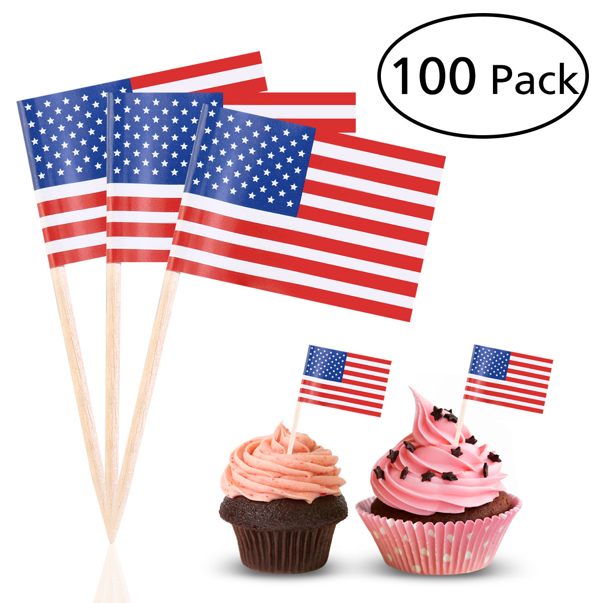 100 szt. wykałaczek z flagą am – Food Snacks Party recenzja i cena