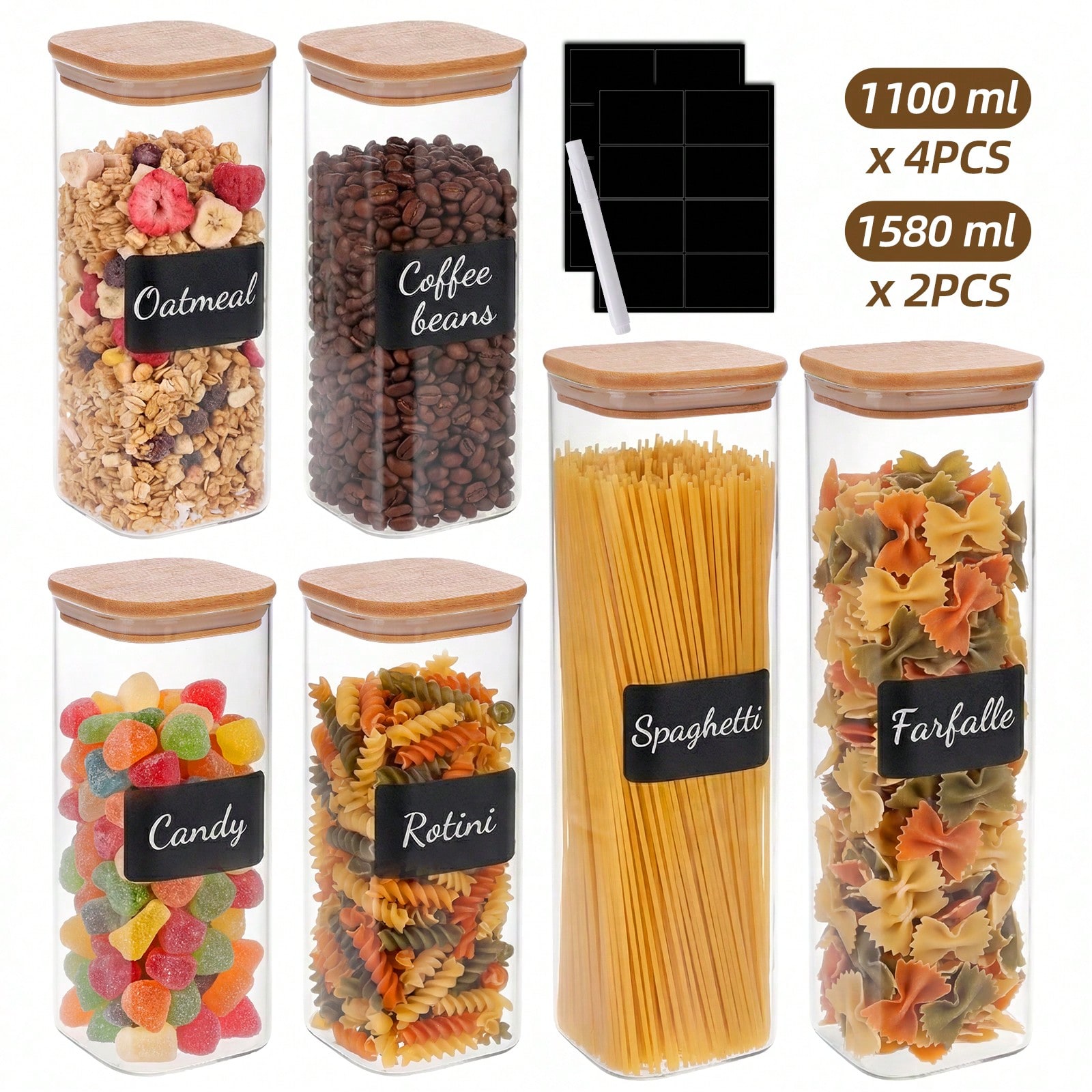 Szklane pojemniki do przechowy – Food Snacks Label recenzja i cena