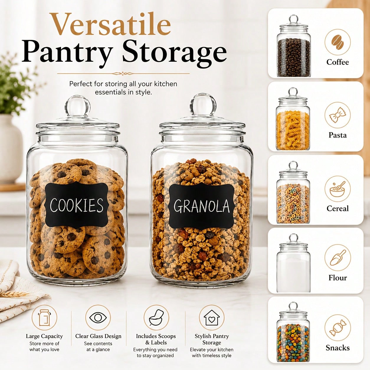 2-częściowy zestaw szklanych s – Food Snacks Label recenzja i cena