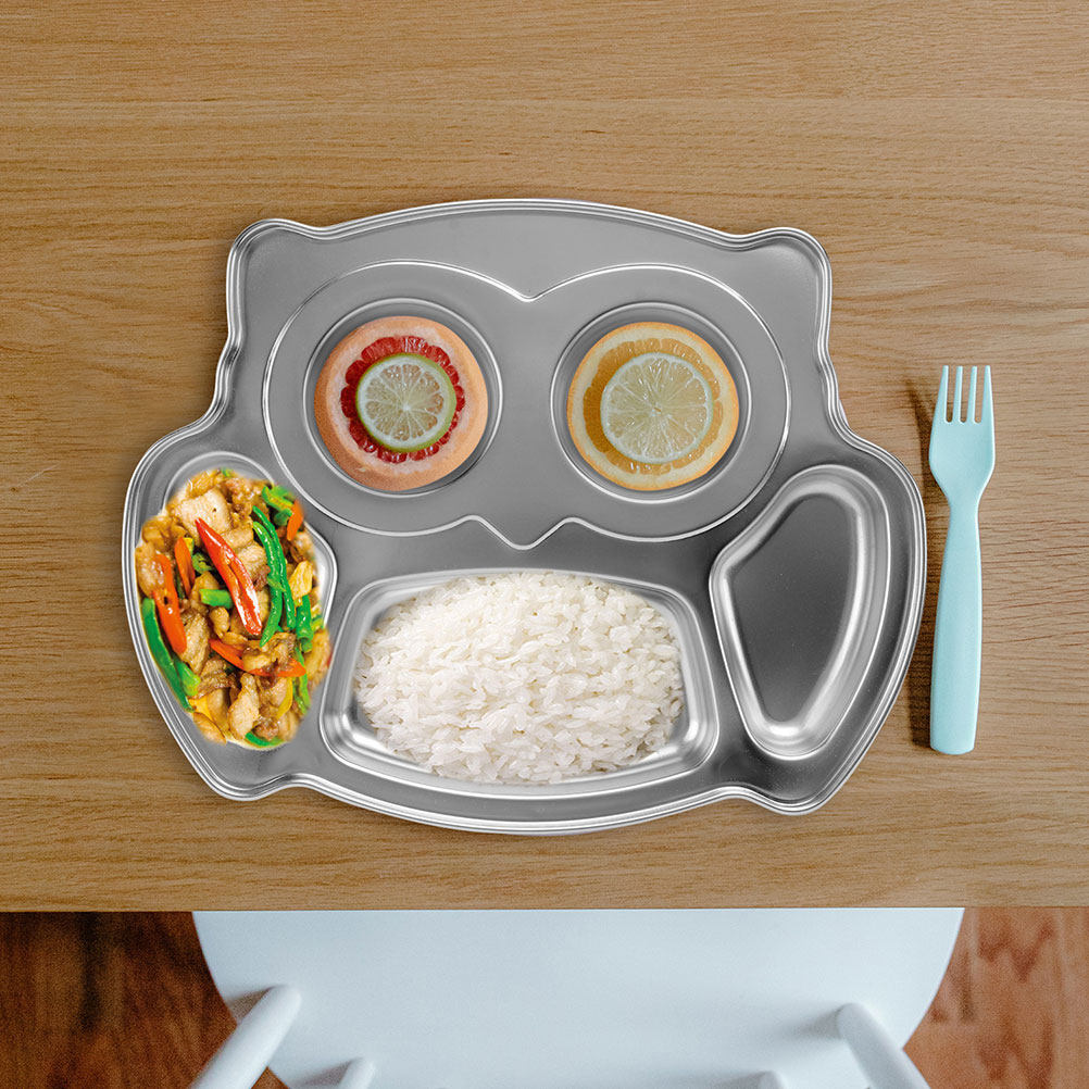 2 szt. Talerze ze stali nierdz – Food Snacks For Kids recenzja i cena